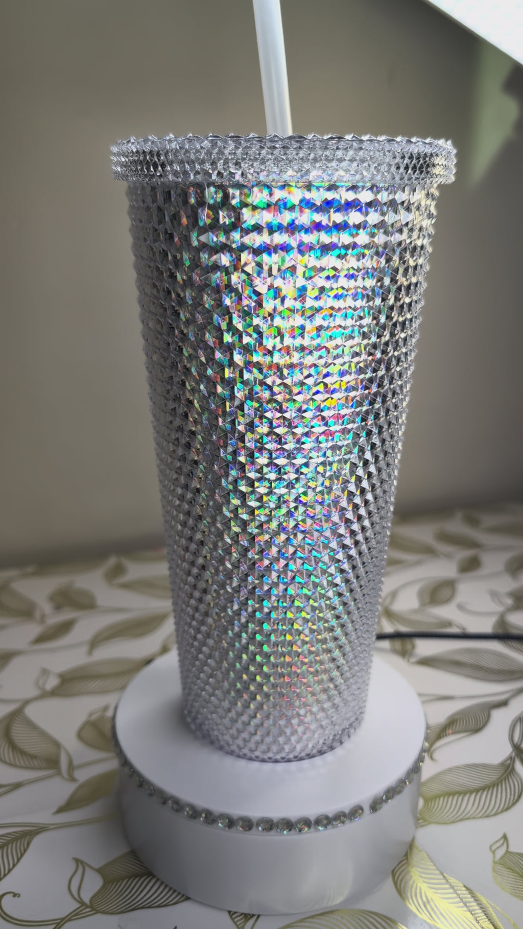 Silver Sparkle Tumbler 24oz
