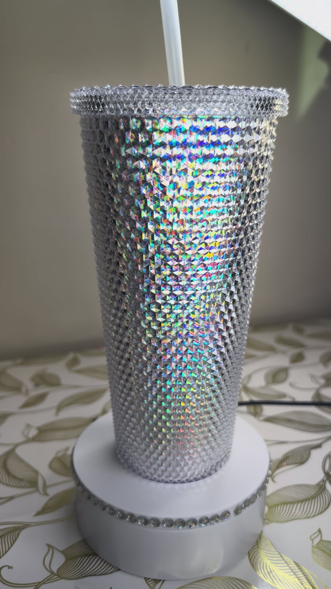 Silver Sparkle Tumbler 24oz