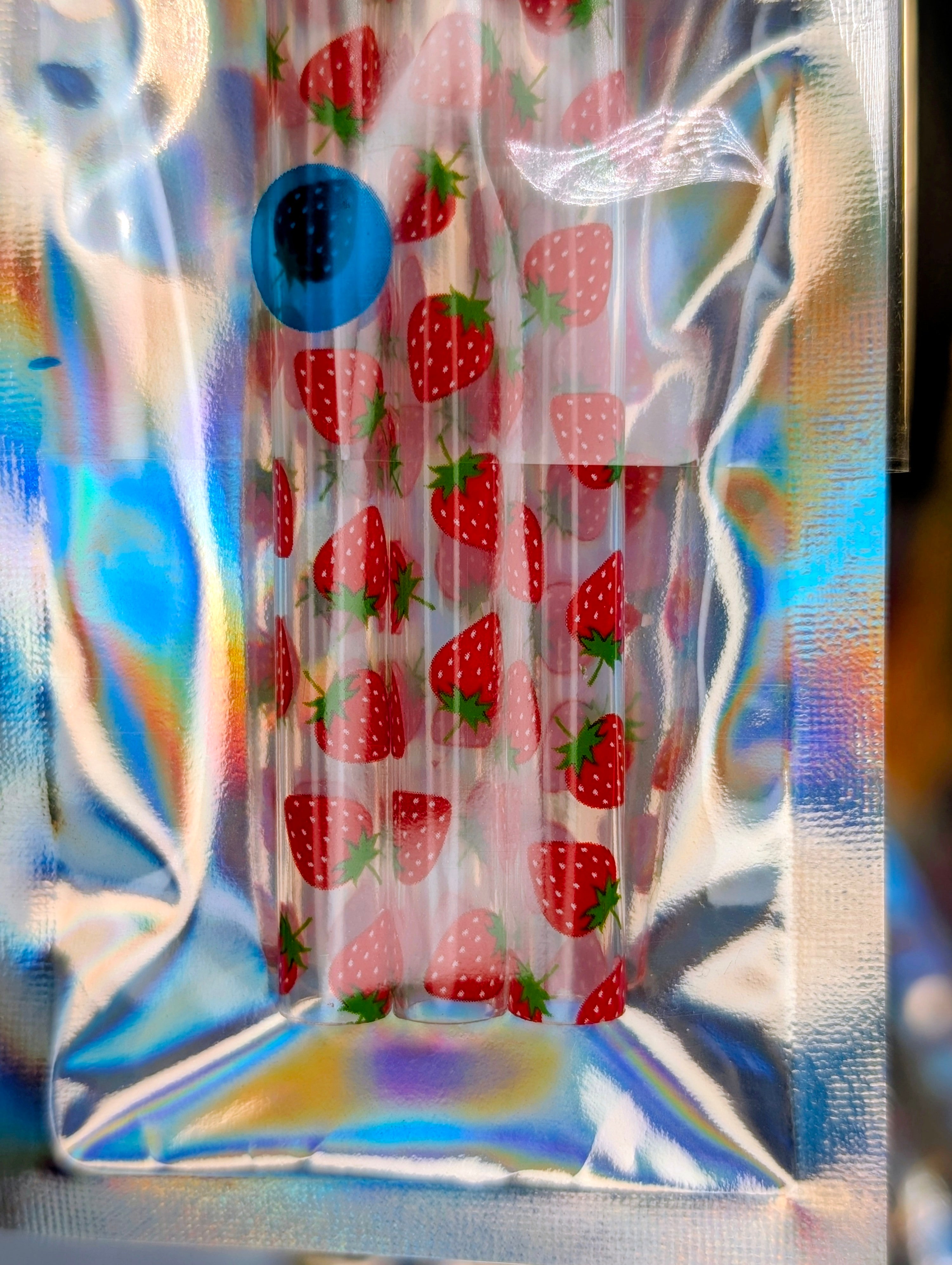 Strawberry reusable Plastic Straws
