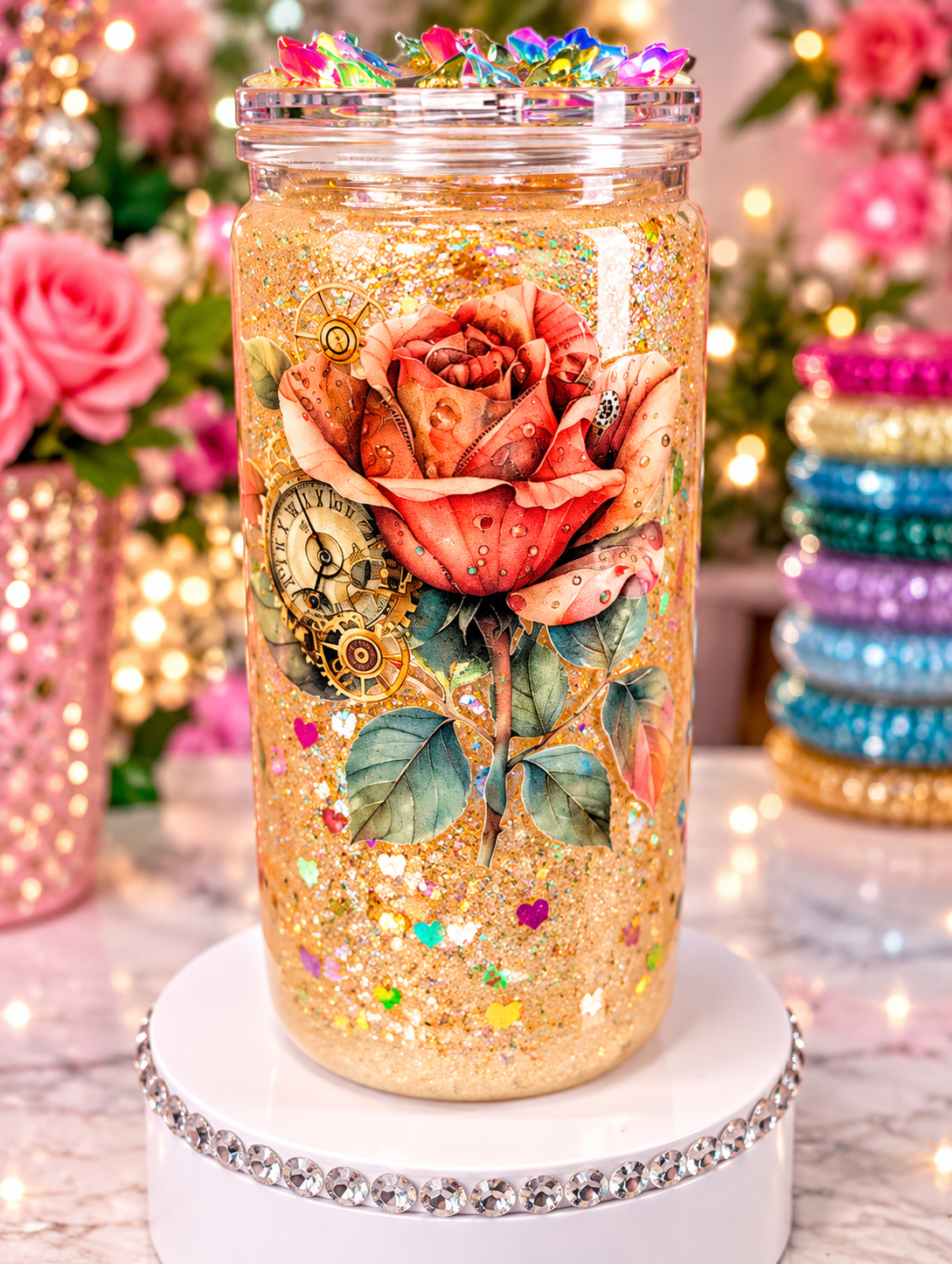 Steampunk Rose Snowglobe