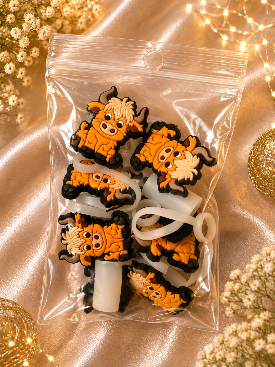Highland cow $2 each straw topper