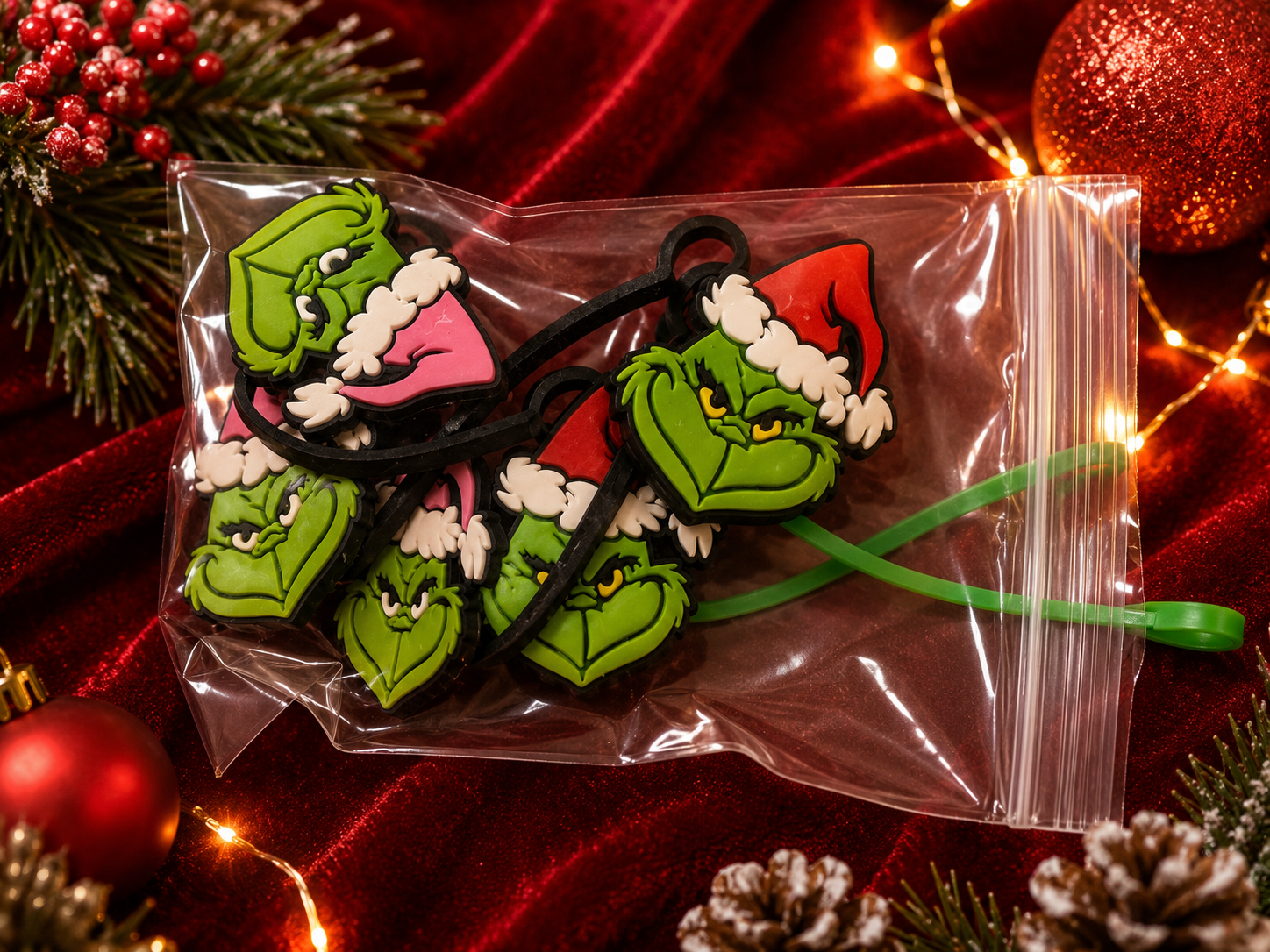 Grinch straw topper $2 each