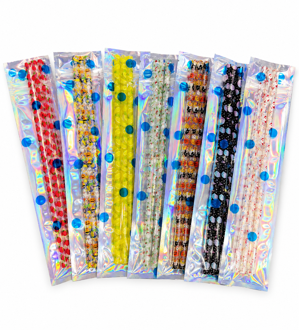 Snowman Reusable Plastic Straws